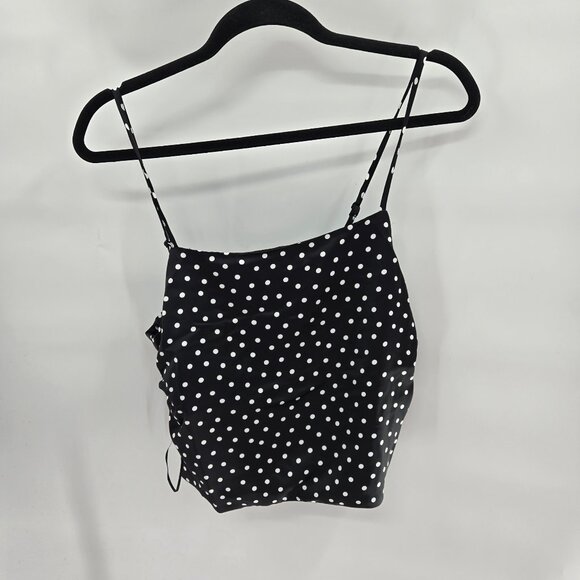 House of Harlow 1960 Black White Polka Dot Open Back Tie Top Size Small - Picture 1 of 6